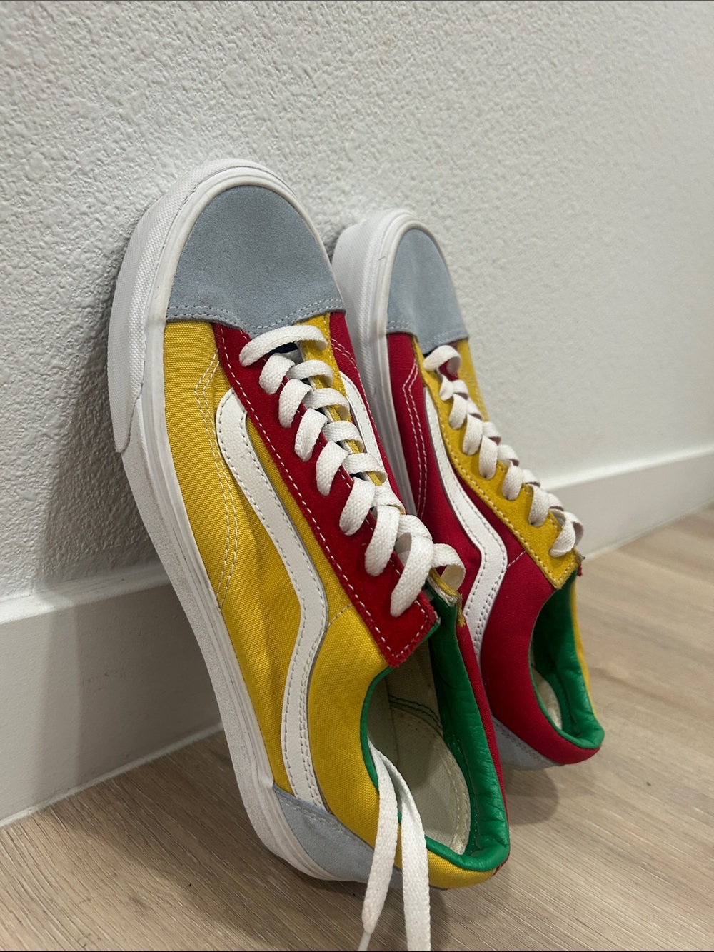 Vans Colorblock Low-Top Sneakers in Yellow, Red, Green, Light Blue